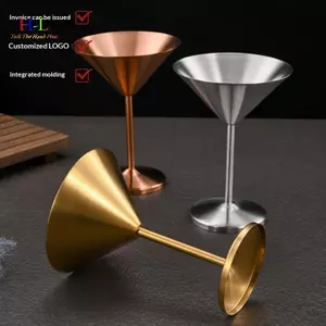 HL Thép không gỉ Martini Ly Cotail Thủy Tinh Kem Món Tráng Miệng Cốc Uống Champagne Cốc Kim Loại Nhà Hàng Thanh Đồ Dùng LMWU