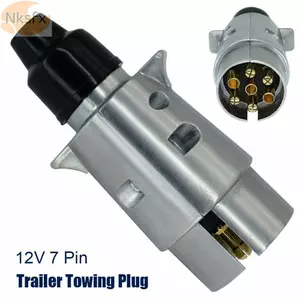 NKSFX Kéo Cắm Dây, Hợp Kim Nhôm Tròn Adapter Đầu Nối Xe Kéo Điện, Tiện Lợi 7 Pin Cắm EU Kéo Điện Ứng Dụng Kéo