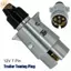 NKSFX Kéo Cắm Dây, Hợp Kim Nhôm Tròn Adapter Đầu Nối Xe Kéo Điện, Tiện Lợi 7 Pin Cắm EU Kéo Điện Ứng Dụng Kéo