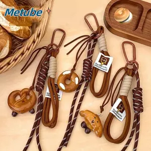 Mặt dây chuyền móc khóa METUBE, Dây bện thủ công Alkali Túi đựng bánh mì nước Mặt dây chuyền, Túi đựng bánh mì giả sáng tạo Phụ kiện túi quyến rũ Quà tặng