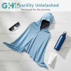 GHX Ice Cool Beach Poncho Cover Up, Qui Dry Siêu Thấm Hút Quá Khổ Có Mũ Trùm Đầu Quấn Cho Bơi Đi Biển Bể bơi Du Lịch VN