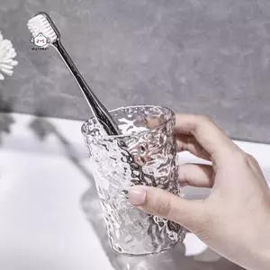 Maybest Cốc đựng bàn chải đánh răng bằng nhựa có tay cầm Phòng tắm gia đình Tumblers Cốc di động Hộp đựng bàn chải đánh răng trong suốt {VN}