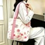 Túi Tote vải Canvas AWNGD, Túi đeo vai dung tích lớn hoa, Túi mua sắm có thể tái sử dụng nhẹ thời trang để làm việc