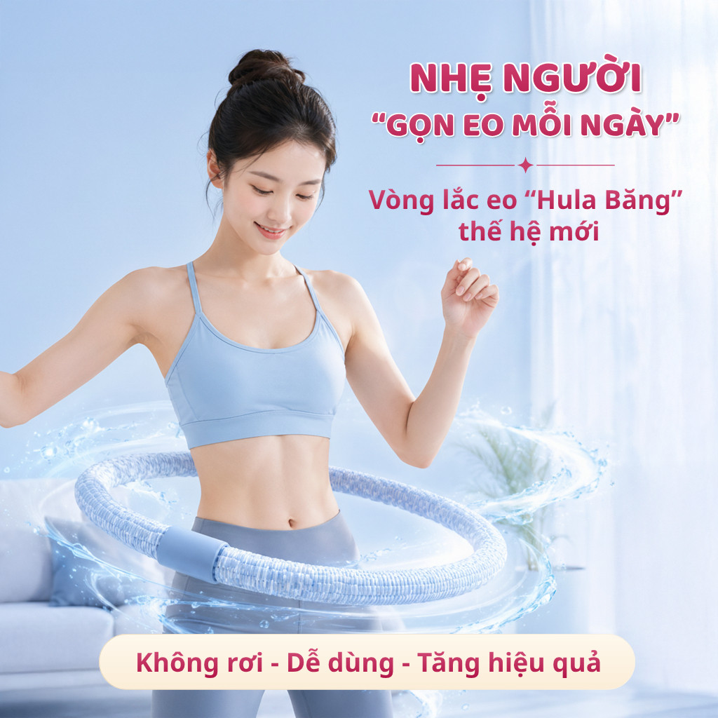 HuyDangSport Vòng Lắc Hula Băng 1.5KG-2KG, Khóa U-Lock X2 Độ Bền, Công nghệ lò xo vải lụa băng mát lạnh -DC002