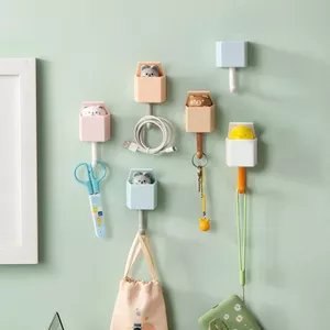 Hàng sẵn có Móc động vật dễ thương Không thủng Giá trị cao Móc dày Cửa treo quần áo Chìa khóa Ký túc xá Cửa văn phòng Han