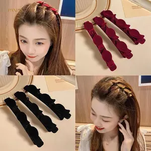 Kẹp Tóc Bện Màu Trơn Phong Cách Hàn Quốc, Kẹp Mái, Barrettes Tóc, Phụ Kiện Tóc PANPIA