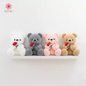 MJnmc 25cm Ngày lễ tình nhân Quà tặng đám cưới Gấu hồng sang trọng Đồ chơi nhồi bông mềm mại đáng yêu mới