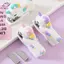 Máy bấm kim Mini màu trắng sành điệu HFTOY, đa chức năng, thích hợp cho đồ dùng văn phòng và học tập, văn phòng phẩm dễ thương và quà tặng sáng tạo ~