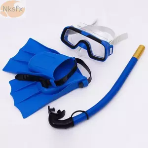 Kính bơi NKSFX, Bộ lặn trẻ em PVC chống sương mù, Bộ vây ống thở có thể điều chỉnh dễ sử dụng cho trẻ em bé trai bé gái