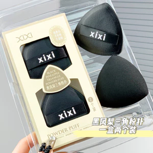 Công dụng kép Da Puff Sponge Ăn Không Dứa Trang Điểm Bột Đen Nhung Lô Tam Giác Mềm Dụng Cụ xixi Khô Ướt Kiss