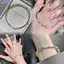 Bluelover Bạc Nữ Đầy Đủ Hoa Chuông Bướm Vòng Tay Ánh Sáng Sang Trọng Mở Có Thể Điều Chỉnh Vòng Tay Nữ Trang Sức Phụ Kiện ﻿ Mới