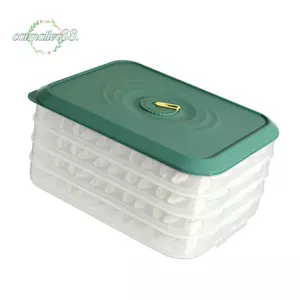 Hộp đựng bánh bao CATMALLER88, Hộp đựng trong suốt niêm phong tuyệt vời Hộp đựng thực phẩm, Tiết kiệm không gian có thể tái sử dụng với máy ghi thời gian Hộp đựng nhiều lớp cho tủ lạnh