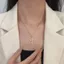 Retro Punk Zircon Chữ Thập Vòng Cổ Mặt Dây Chuyền Độc Đáo Vòng Cổ Niche Thép Titan Xương Đòn Dây Xích Neo Sống Trang Sức 2026-6-26