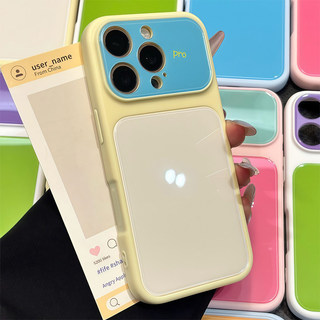 Ốp lưng Dopamine Hit Color Acyrlic dễ thương cho iPhone 13 14 15 16 17 Pro Max 17Pro Ốp lưng da Cửa sổ lớn Bảo vệ Camera