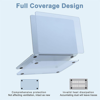 Ốp macbook Air M5 M4  Ốp lưng Ultra Slim Matte Sky Blue cho MacBook Air 13 inch (M2 / M3 / M4 M5) A2681 A3240 A3113