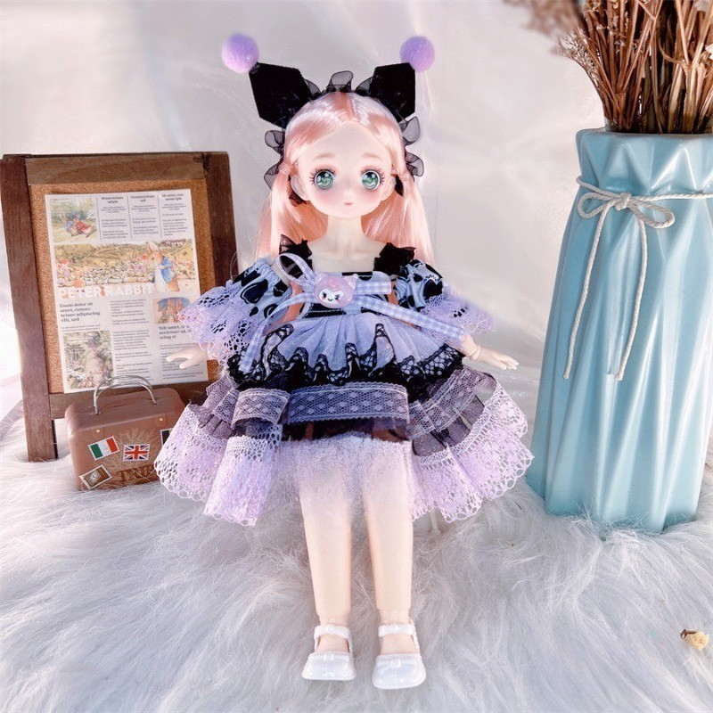 Búp Bê BJD 3D 30cm Có Khớp Cử Động Xinh Xắn, Búp Bê Mặt Anime Dễ Thương Cho Bé Gái, Một loạt các phong cách