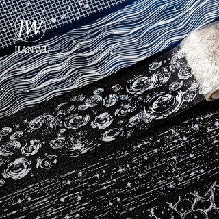 JIANWU 50mm * 200cm Faint Light Weave Dream Series Vintage Water Rays Vật liệu phong cảnh Băng keo Tạp chí sáng tạo Văn phòng phẩm