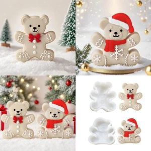 SA Giáng Sinh Khuôn Silicon Dễ Dàng Làm Bánh Khuôn Fondant Khuôn Xà Phòng Kẹo Khuôn Socola