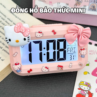 Đồng Hồ Báo Thức Điện Tử Hello Kitty Dễ Thương, Đồng Hồ Để Bàn Màn Hình LED Hiển Thị Ngày, Giờ