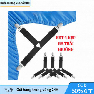 Kẹp Giữ Ga Giường Dây Co Giãn – 4 Cái Kẹp Cố Định Drap Không Bị Xê Dịch Khi Ngủ