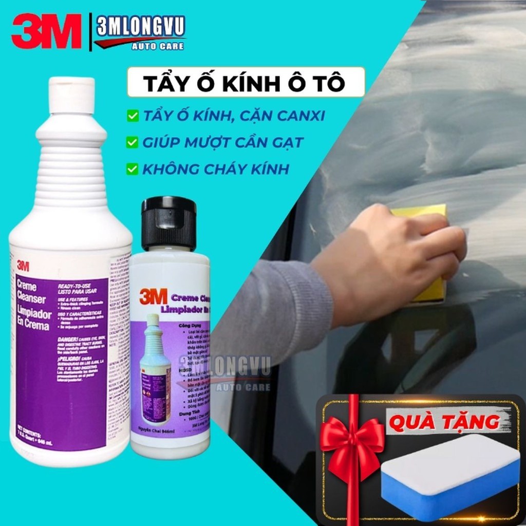 Tẩy ố kính ô tô 3M Creme Cleanser Limpiador En Crema - Chiết lẻ 100G - 3MLONGVU