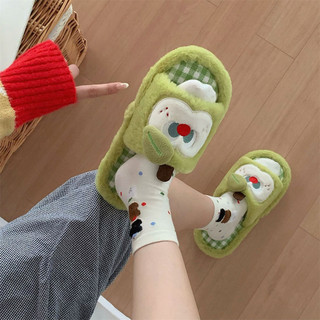 XIXITIAO Dép Cotton Dễ Thương Thu Đông Ấm Áp Nữ Sinh Ký Túc Xá Thường Ngày