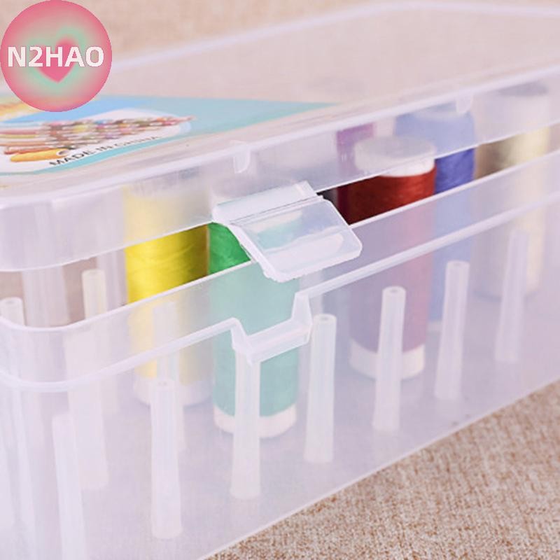 N2HAO 42 Trục Chỉ May Hộp Trong Suốt Dây Kim Sắp Xếp Lưu Trữ Hộp Đựng n