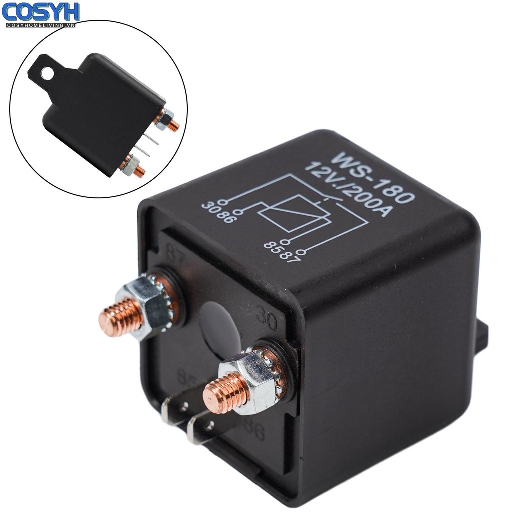 <cosyh>Isolator Relay 4Pin Accessories Car Dual Battery Parts Power Switch Truck
