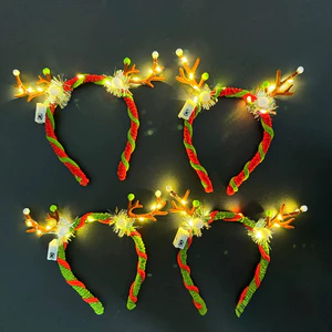 Đèn LED phát sáng cho băng đô và cây Noel, phụ kiện Giáng Sinh với bông tuyết