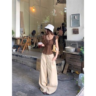 Áo ren co giãn slim-fit thiết kế đơn giản phong cách retro, phù hợp sơ mi nữ mùa hè