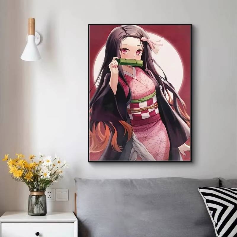 Nezuko Kamado Canvas Nghệ Thuật Demon Slayer Trang Trí Tường Nghệ Thuật Nhà Trang Trí Tường Canvas Poster