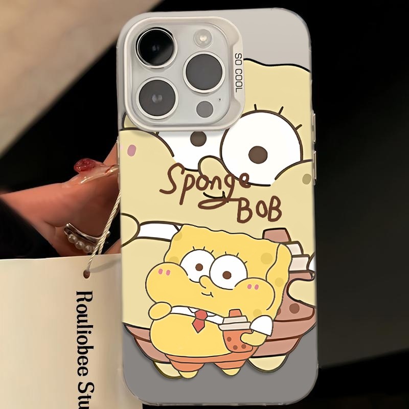 Ốp Lưng iPhone Hình SpongeBob & Patrick Đôi Bạn Thân - Tương Thích 16/15/14/13/12/11 Pro Max, XS Max, X