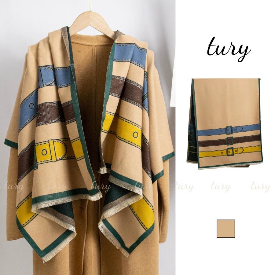 Khăn Quàng Cổ Len Unisex Nam Nữ - Tury - Khăn Len Choàng Cổ Dây Thắt Lưng - LN063