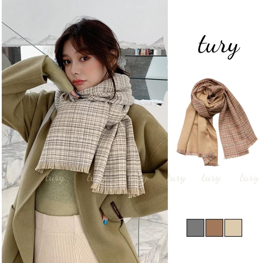 Khăn Quàng Cổ Len Unisex Nam Nữ - Tury - Khăn Len Họa Tiết Sọc Nhỏ Thời Trang Thu Đông - LN024