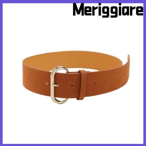 Thắt lưng rộng da lộn MERIGGIARE, Thắt lưng khóa chốt cổ điển, Thắt lưng quần đa năng