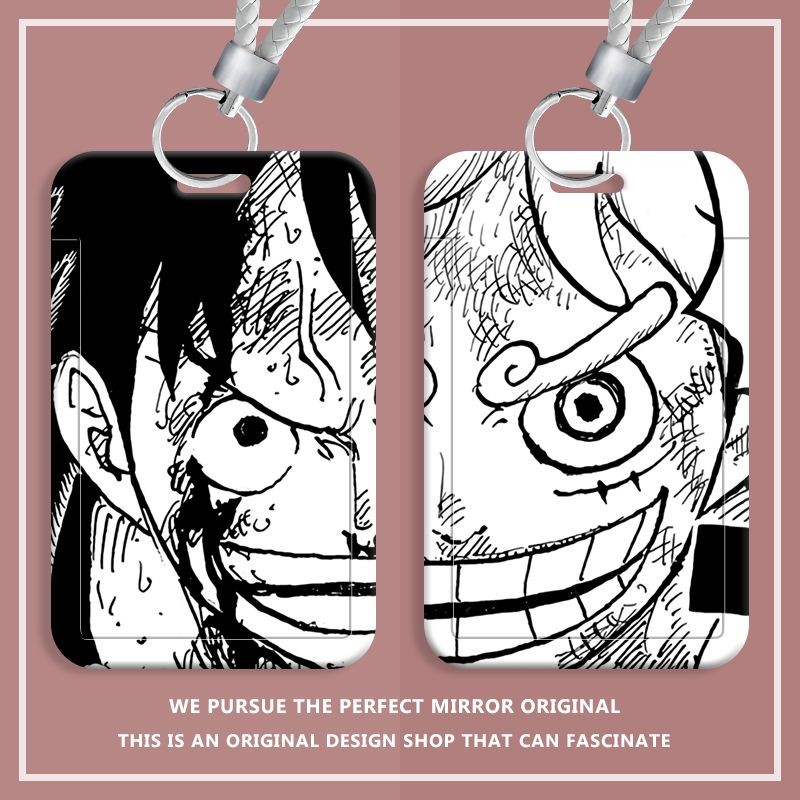 ONE PIECE Luffy Hộp Đựng Thẻ ID Cho Ngân Hàng Sinh Viên Xe Buýt Hộp Đựng Thẻ Kinh Doanh Có Dây Đeo Tay