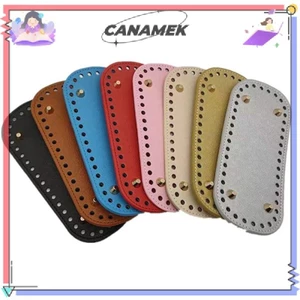 CANAMEK Túi Dệt Kim Đáy Oval 18 x 8cm, Phụ Kiện Đáy Đinh Tán, Móc Túi Xách CSF