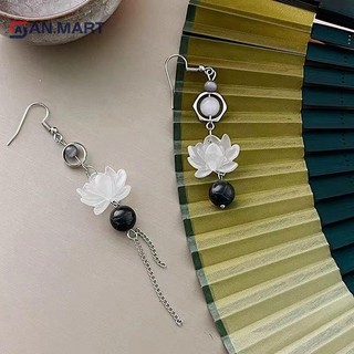 Bigdealssuper Trung Quốc Mực Quạt Mặt Dây Chuyền Bông Tai Nữ Thời Trang Sáng Tạo Dài sel Quốc Gia Bông Tai Trang Sức Quà Tặng Siêu
