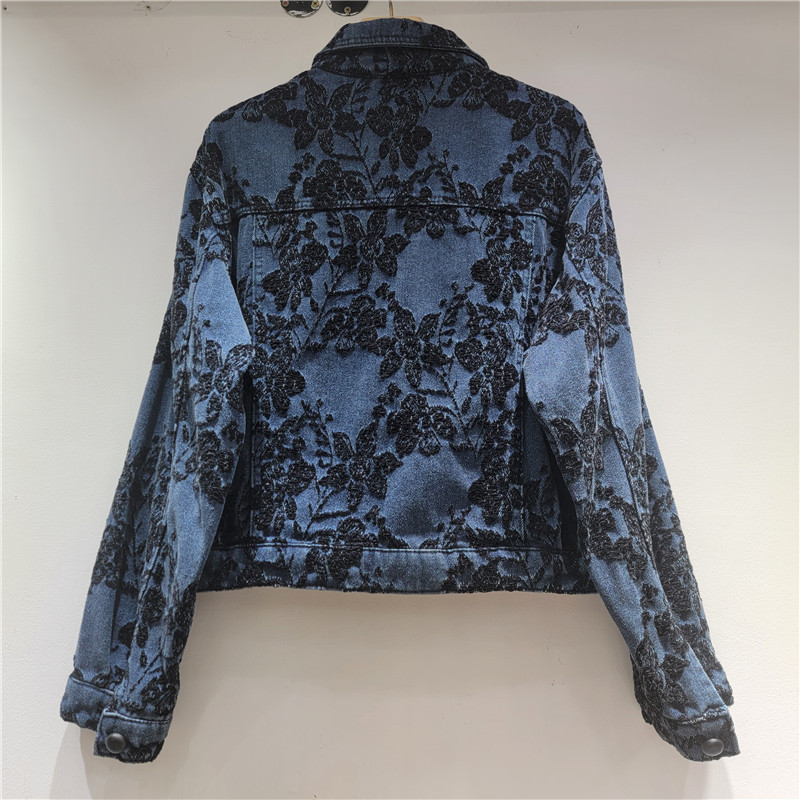 Ga Ngủ Phong Cách Retro In Hình Áo Khoác Denim Ngắn Cho Nữ