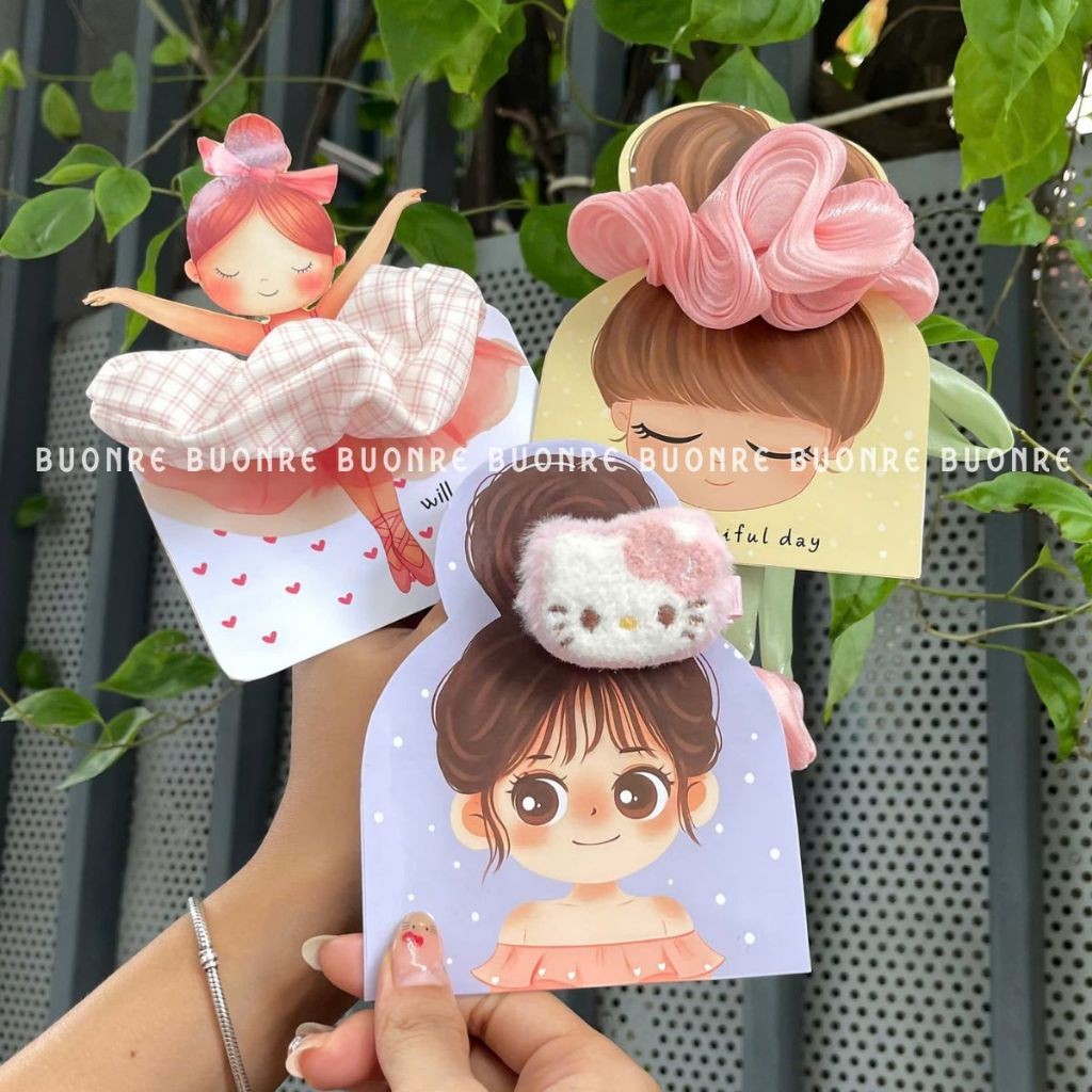 [QUÀTẶNG20/10]Thiệp quà tặng ngày Phụ Nữ Việt Nam-thiệp kèm kẹp tóc xinh xắn dễ thương cho khách hàng,học sinh,bạn bè
