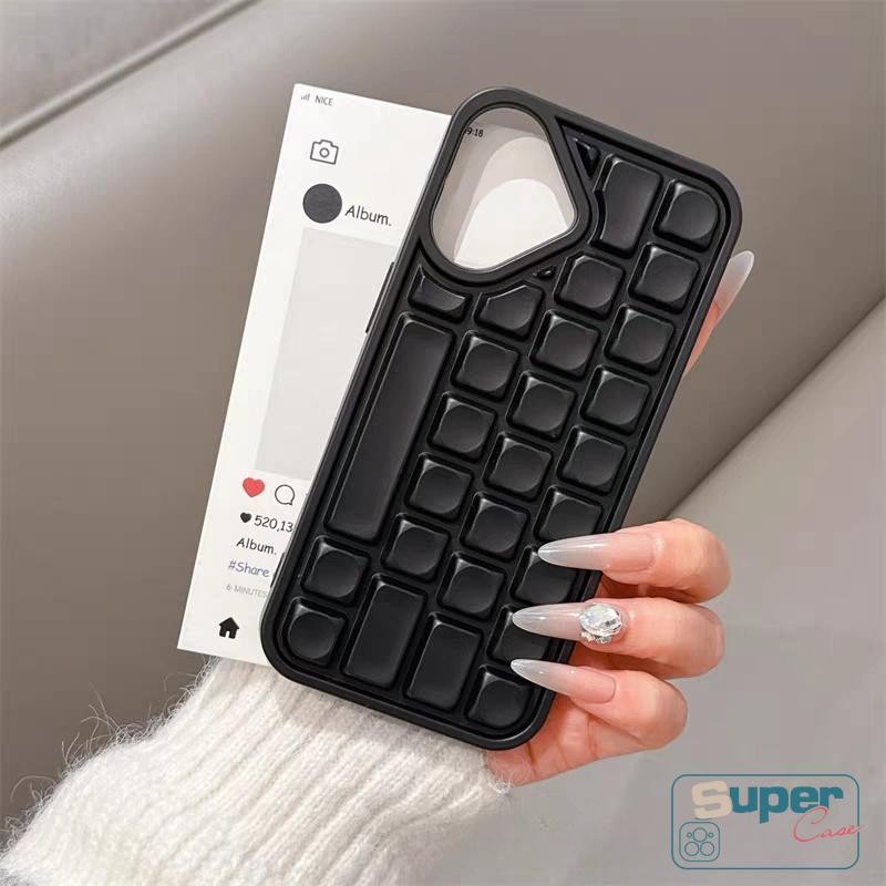 Ốp Lưng Tương Thích Cho IPhone 13 17 11 16 15 12 14 Pro Max Air XR 6s 6 16 7 8 15 14 Plus Xs Max SE 2020 Sang Trọng Đơn Giản Thời Trang Mờ Trắng Giải Trí Bàn Phím 3D Bìa Mềm