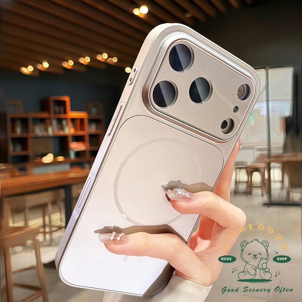【 Ốp lưng iPhone17 】 Vỏ điện thoại từ tính mờ dạng lỏng màu cam iphone17 Pro Max 16 15 14 13 cho vỏ iPhone Vỏ mềm silicon TPU chống sốc