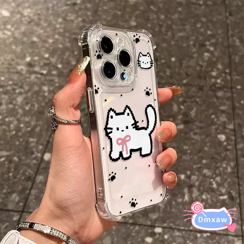 Ốp Điện Thoại Mèo Đen Dễ Thương Cho OPPO Reno 6 5 Pro Plus 6Z 5F 5Z 5K 4 Pro SE Lite 4F 4Z 3 Pro 2 2Z 2F Z ACE 2 5G 4G Vỏ Phim Hoạt Hình Bốn Góc Vỏ Mềm Trong Suốt Chống Sốc