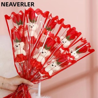 NEAVERLER Bó hoa tốt nghiệp gấu đáng yêu, Quà tặng tốt nghiệp DIY Hoa hồng nhân tạo, Quà tặng Xà phòng Hoa Đồ chơi sang trọng Trang trí hoạt hình Gấu
