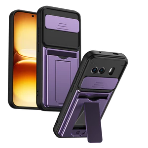 IQOO 15R Ốp Lưng Trượt Cửa Sổ Khe Cắm Thẻ Giá Đỡ Vỏ Cho Vivo IQOO 15R 5G Vỏ Điện Thoại