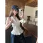 Phong cách Hàn Quốc Lười Pure Desire Ngọt Cay Dừng Trắng Dây Áo Vest Sling Mùa hè Phong cách mới Slim-fit Slimmer Look Top