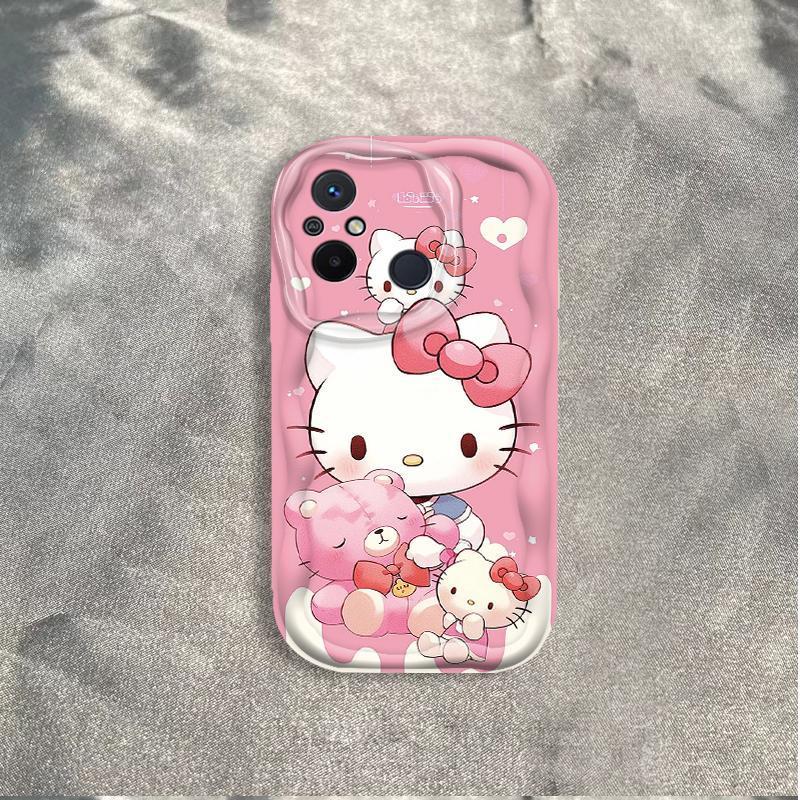 Vỏ Silicon Hoạt Hình Cho Redmi 12C POCO C55 Phụ Kiện 3D Vỏ Điện Thoại Mềm TPU Kitty Sinh Viên Chống Sốc Ốp Lưng