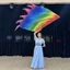 Đạo cụ phụ kiện khiêu vũ bụng BRBRAA, Nhẹ với que kính thiên văn Cờ hình chữ nhật, Đạo cụ khiêu vũ nhiều màu cầm tay không đều Hiệu suất khiêu vũ