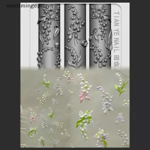 VFZ Flowers Series 3D Cong Móng Tay Khuôn Lily Of The Valley Hoa Sen Tự Làm Cao Cấp Trong Suốt Mẫu Móng Tay Khuôn Móng Tay Nghệ Thuật Trang Trí OTE