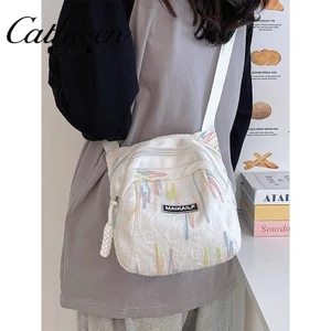 Túi đeo ngực thể thao thông thường Kathleen Thời trang đơn giản một vai Màu sắc tương phản đơn giản Túi Messenger Túi Messenger